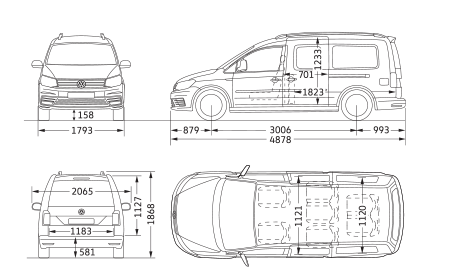 VW Caddy Maxi rang 3 plan